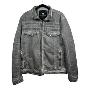 American Stitch Mens Flight Jacket Lined Full Zip Flap Pockets‎ Charcoal Gray XL